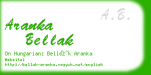 aranka bellak business card